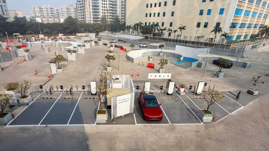Tesla First Super Charger in Gurugram